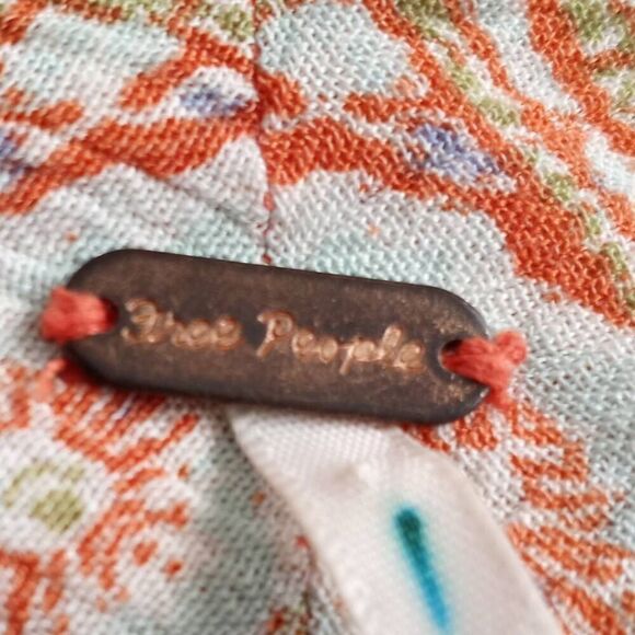 FREE PEOPLE MOONLIGHT DANCE ORANGE & CREAM TUNIC SZ.XS EUC - Picture 7 of 10